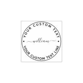 Skapa din egen moderna runda Returadress Rubber Stämpel