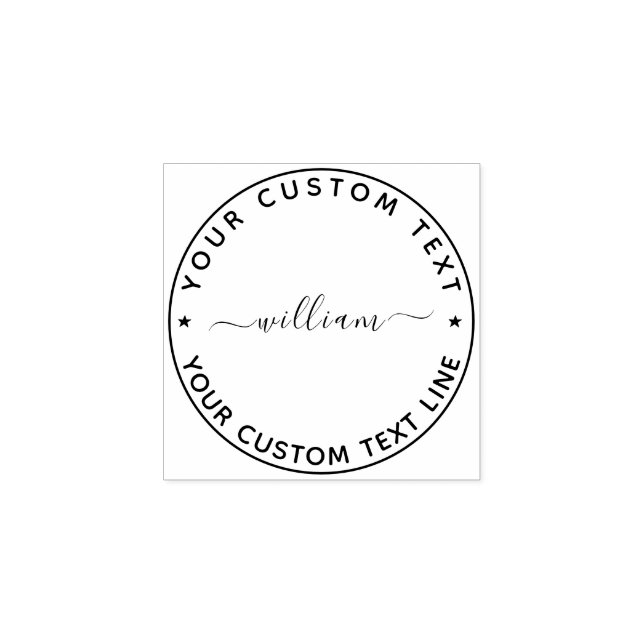 Skapa din egen moderna runda Returadress Rubber Stämpel (Tryck)