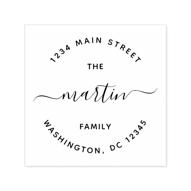 Skapa din egen moderna runda Returadress Självfärgande Stämpel (Design)