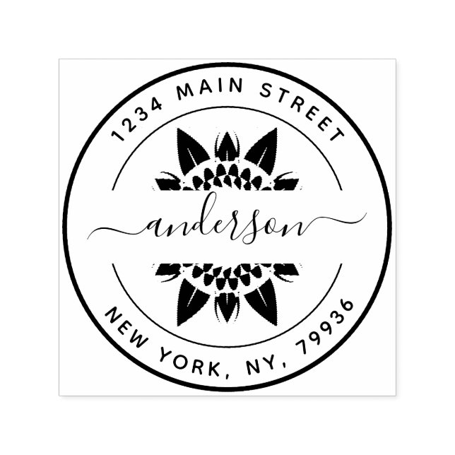 Skapa din egen moderna runda Returadress Självfärgande Stämpel (Design)