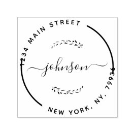 Skapa din egen moderna runda Returadress Självfärgande Stämpel