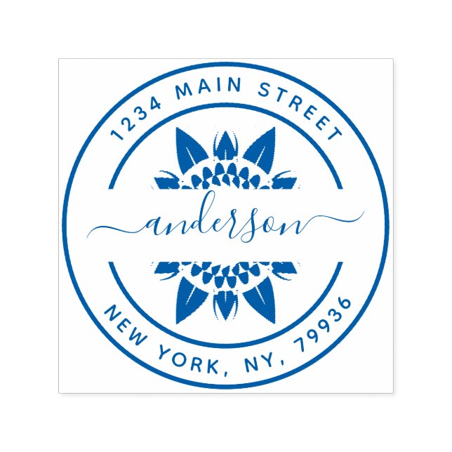 Skapa din egen moderna runda Returadress Självfärgande Stämpel (Design)