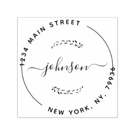 Skapa din egen moderna runda Returadress Självfärgande Stämpel