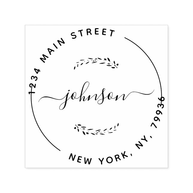 Skapa din egen moderna runda Returadress Självfärgande Stämpel (Design)