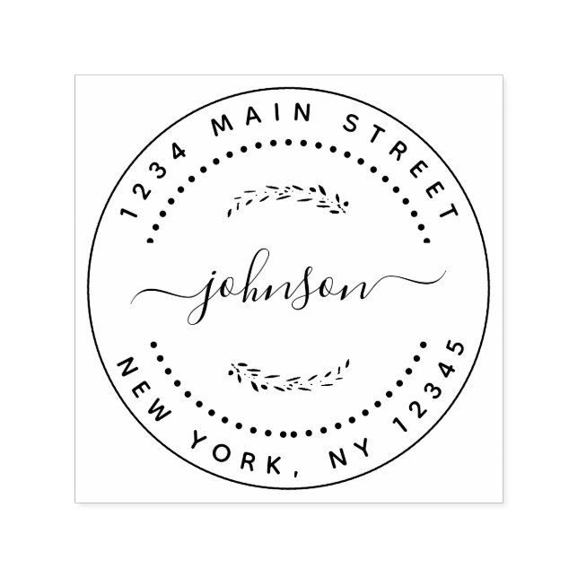 Skapa din egen moderna runda Returadress Självfärgande Stämpel (Design)