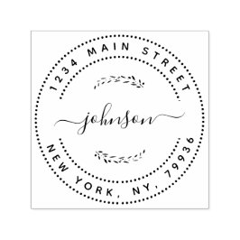 Skapa din egen moderna runda Returadress Självfärgande Stämpel