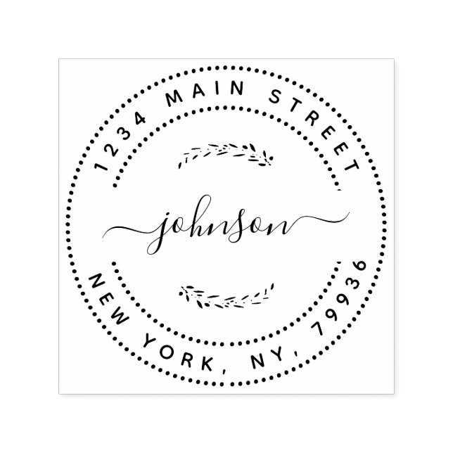 Skapa din egen moderna runda Returadress Självfärgande Stämpel (Design)