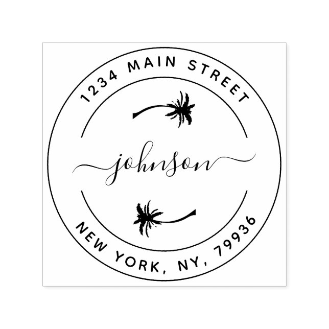 Skapa din egen moderna runda Returadress Självfärgande Stämpel (Design)