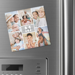 Skapa din egen monogram 6 bildcollage magnet