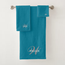 Skapa din egen Monogram Färg Match Teal Bath till