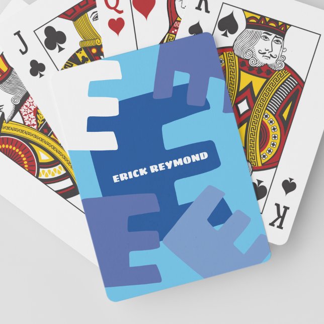 Skapa din egen monogram Modern Blue Casinokort (Skapare uppladdad)