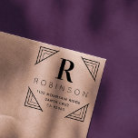 Skapa din egen Monogram-Returadress för efternamn Självfärgande Stämpel<br><div class="desc">Skapa din egen Monogram- Returadress- gummi frimärke med denna mall designad av Invintage. Den här snyggten är frimärke perfekt för använda i hemmet eller i företaget. Klicka på knappen "Anpassa den här mallen" om du vill lägga till ett eget monogram och adress. Välj bland de många olika storlekarna bläck färg...</div>