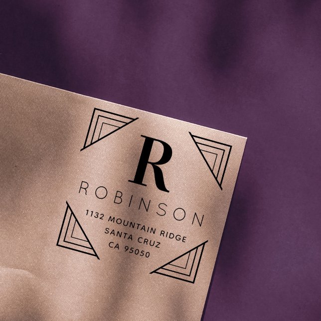 Skapa din egen Monogram-Returadress för efternamn Självfärgande Stämpel (Skapare uppladdad)