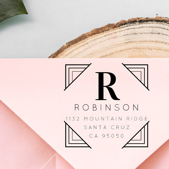 Skapa din egen Monogram-Returadress för efternamn Stämpel (Skapare uppladdad)