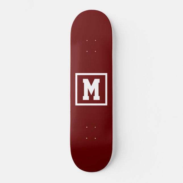 Skapa din egen monogrammall röd och vit mini skateboard bräda 18,5 cm (Framsida)