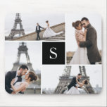 Skapa din egen monogrammed 4-fotokollage musmatta<br><div class="desc">Lägg till dina foton och din anpassningsbar monogram för en speciell design av ett slag.</div>