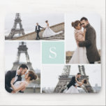 Skapa din egen monogrammed 4-fotokollage musmatta<br><div class="desc">Lägg till dina foton och din anpassningsbar monogram för en speciell design av ett slag.</div>