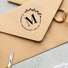 Skapa din egen monogramrunda Returadress Stämpel