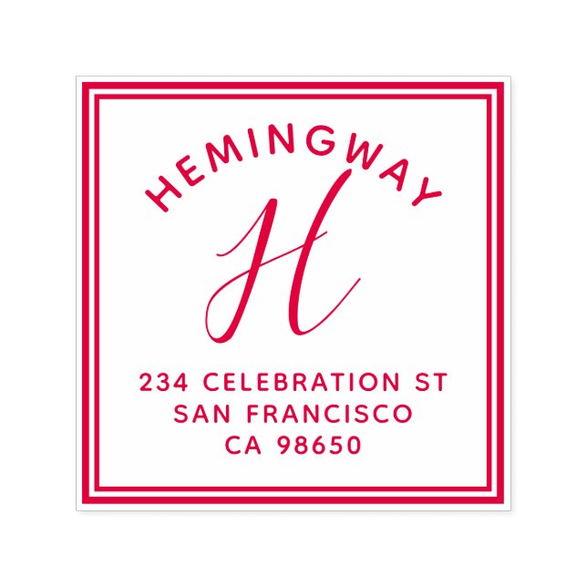 Skapa din egen monogramskript-Returadress Självfärgande Stämpel (Design)