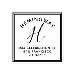 Skapa din egen monogramskript-Returadress Stämpel