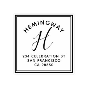 Skapa din egen monogramskript-Returadress Stämpel