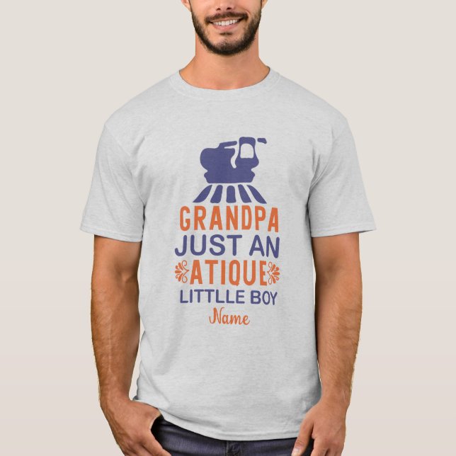 Skapa din egen morfar Antique Little Boy T Shirt (Framsida)