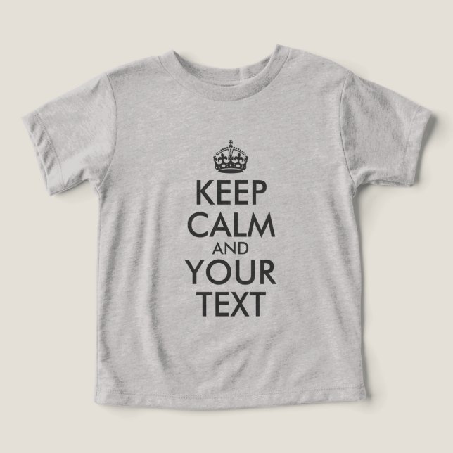 Skapa din egen Mörk Grått Behålla-Lugn T Shirt (Design Framsida)