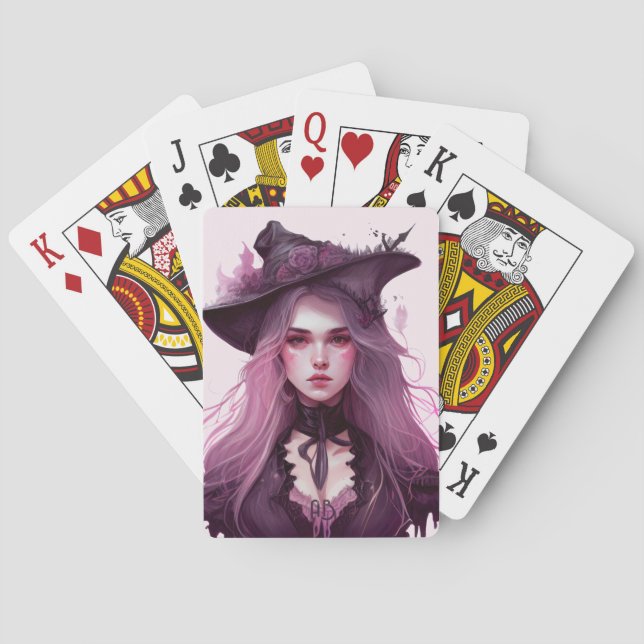 Skapa din egen Mörk Lila Witch Casinokort (Baksidan)