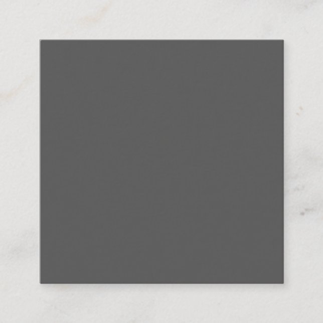 Skapa din egen mörkgrå anpassad design fyrkantigt visitkort (Framsida)