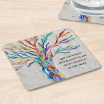 Skapa din egen motiv/inspirationsoffert underlägg papper kvadrat<br><div class="desc">Denna unika Pappra Underlägg är dekorerad med en flerfärgad mosaik Livets träd. Lägg till det valda offertet för att anpassa det. Klicka på Anpassa ytterligare om du vill redigera teckensnitt,  storleka teckensnitt och teckensnitt i färg. Original Mosaic © Michele Davies.</div>