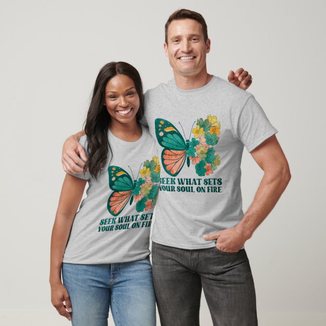 Skapa din egen Motivational Blommigt Butterfly T Shirt (Unisex)