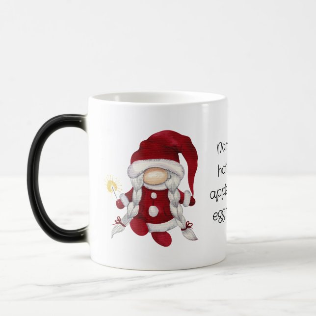 Skapa Din Egen Mrs Merry Jultomte Gnome Magisk Mugg (Vänster)