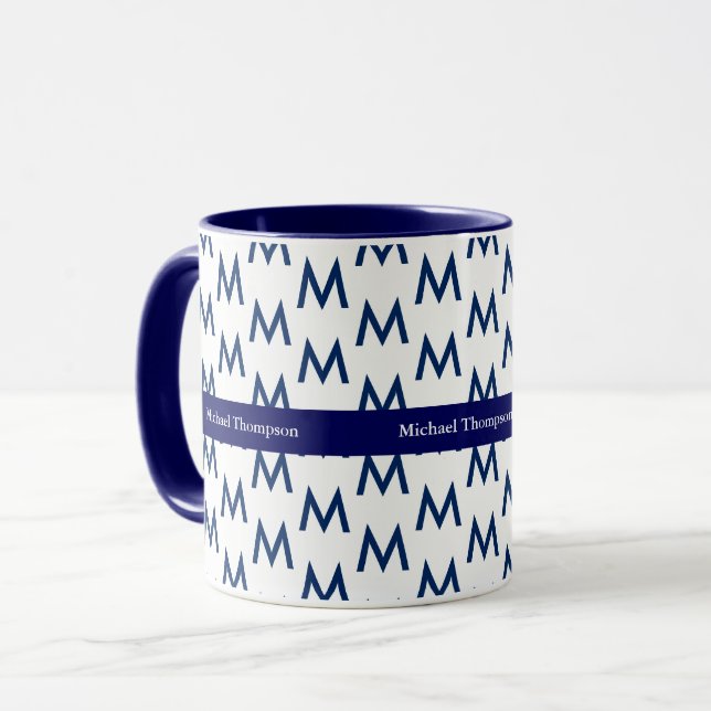 Skapa din egen mugg monogramblå (Framsida vänster)