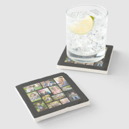 Skapa din egen multi-foto collage svart vit stenunderlägg