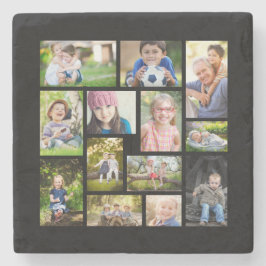 Skapa din egen multi-foto collage svart vit stenunderlägg