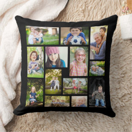 Skapa din egen multi-foto collage svart vitt kudde