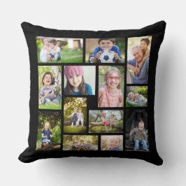 Skapa din egen multi-foto collage svart vitt kudde