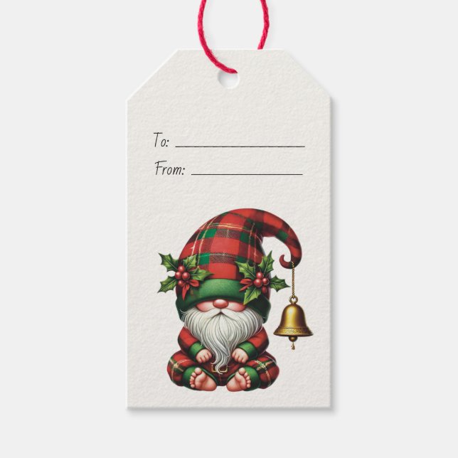 Skapa din egen mysiga julplaid-gnome presentetikett (Framsidan)