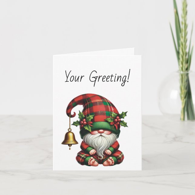 Skapa din egen Mysiga jultomte Helgkort (Framsida)