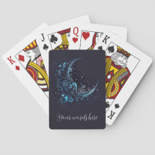 Skapa din egen Mystical Blue & Silver Måne Casinokort