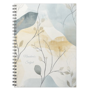 Skapa din egen Mystisk Grå Guld Blommig Minimalist Anteckningsbok