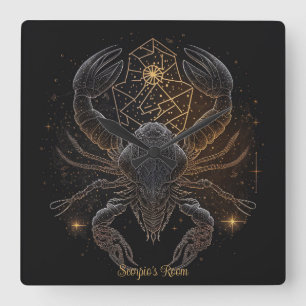 Skapa din egen mystiska akstrologi Scorpio Zodiac Fyrkantig Klocka
