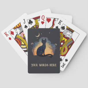 Skapa din egen mystiska svarta katt siluett casinokort