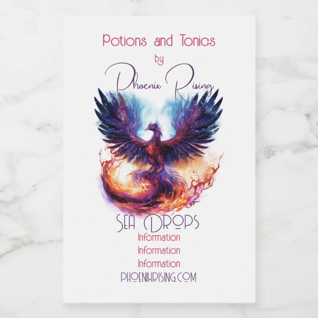 Skapa Din Egen Mytisk Fågel Fenix Eldsfågel Mat Etikett (Singel etikett)