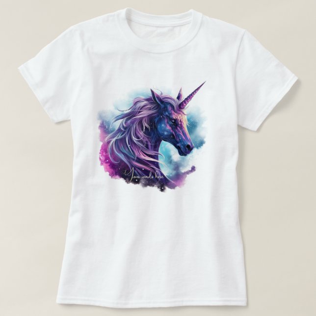 Skapa din egen mytiska Lila Unicorn T Shirt (Design framsida)