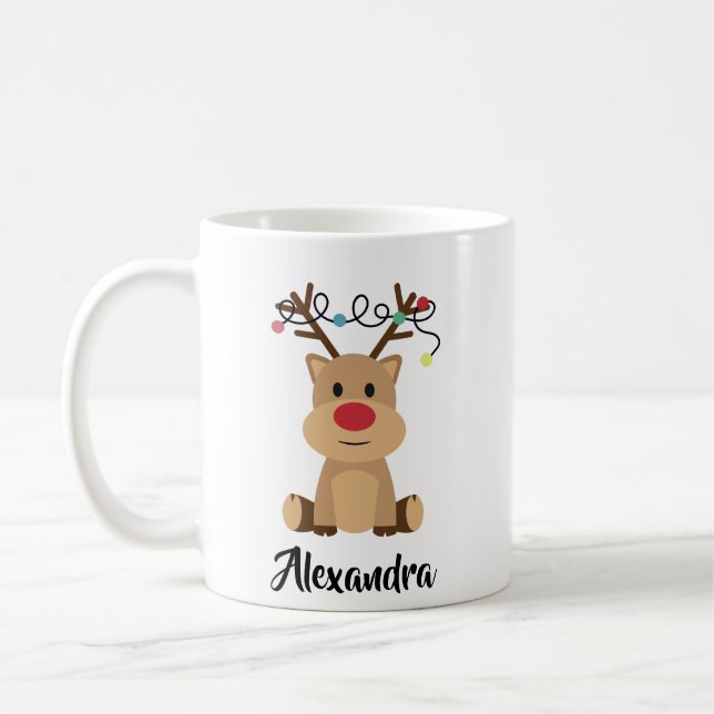 Skapa din egen Namn-fina renjul Kaffemugg (Vänster)