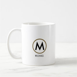 skapa din egen namn monogram vit kaffemugg
