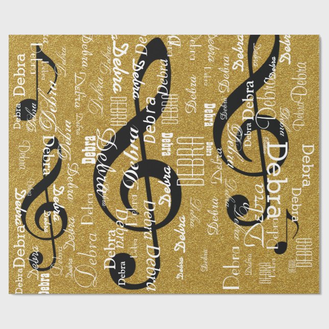skapa din egen namn mönster ... glitter-musik presentpapper (Platt)