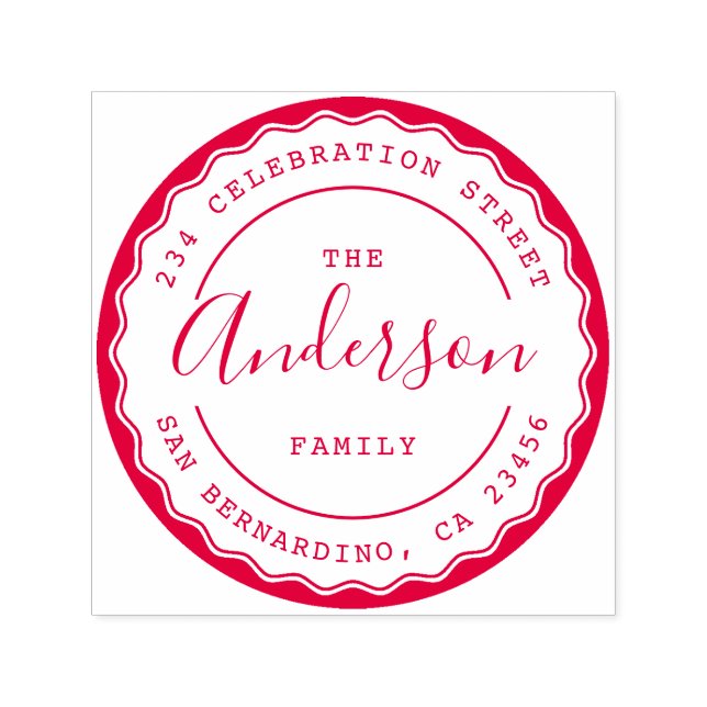 Skapa din egen Namn-Returadress i din egen runda Självfärgande Stämpel (Design)