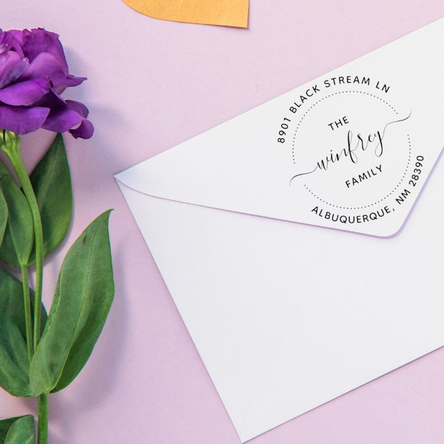 Skapa din egen Namn-Returadress i din egen runda Självfärgande Stämpel (Skapare uppladdad)